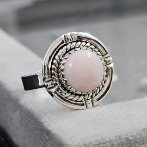 Pink Opal Southwest Style 925 Silver Ring (RS52-261)