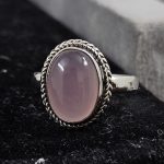 Lavender Chalcedony 925 Silver Ring (RS52-262)