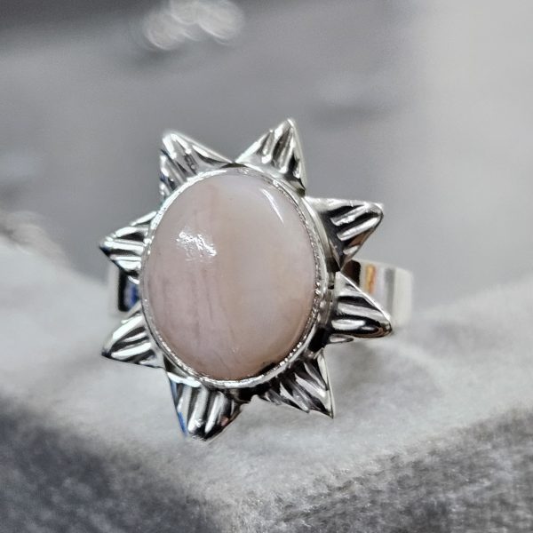 Pink Opal Southwest Style 925 Silver Ring (RS52-263)