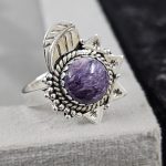Charoite 925 Sterling Silver Ring (REXT59-4)