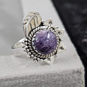 Charoite 925 Sterling Silver Ring (REXT59-4)