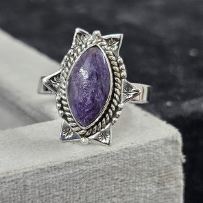 Charoite 925 Sterling Silver Ring (REXT59-2)