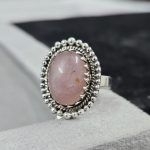 Morganite 925 Sterling Silver Ring (REXT59-6)