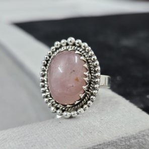 Morganite 925 Sterling Silver Ring (REXT59-6)