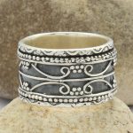 Plain Nepalise Artwork Meditation Ring 925 Sterling Silver (REXT3-15)