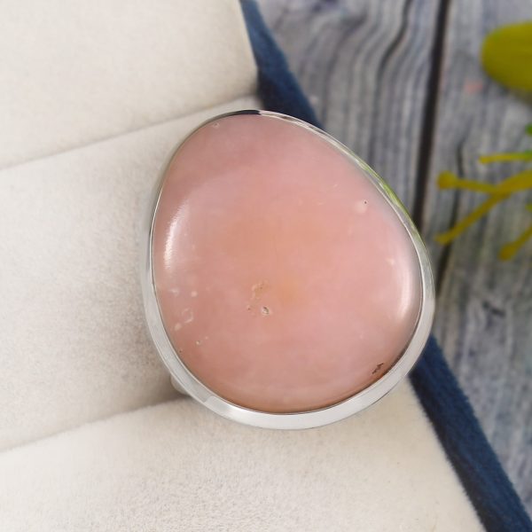 Pink Opal Size US 12 925 Sterling Silver Ring (RS65-38)