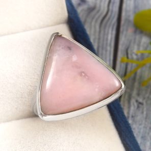 Pink Opal Size US 11 925 Sterling Silver Ring (RS65-36)