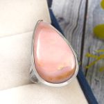 Pink Opal Size US 12 925 Sterling Silver Ring (RS65-40)