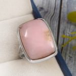Pink Opal Size US 9 925 Sterling Silver Ring (RS65-30)