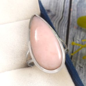 Pink Opal Size US 9 925 Sterling Silver Ring (RS65-31)