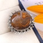 Indonesian Moss Agate Size US 9 925 Sterling Silver Ring (REXT60-46)