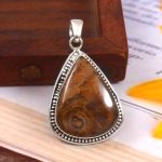 Indonesian Moss Agate 1.5" 925 Sterling Silver Pendant (REXT60-78)