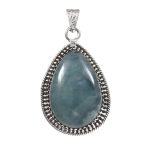 Aquamarine 1.75" 925 Sterling Silver Pendant (RS54-207)