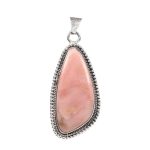 Pink Opal 2" 925 Sterling Silver Pendant (RS54-183)