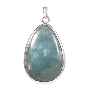 Aquamarine 1.75" 925 Sterling Silver Pendant (RS54-204)