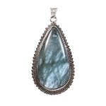 Aquamarine 2.25" 925 Sterling Silver Pendant (RS54-208)