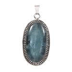 Aquamarine 2" 925 Sterling Silver Pendant (RS54-209)
