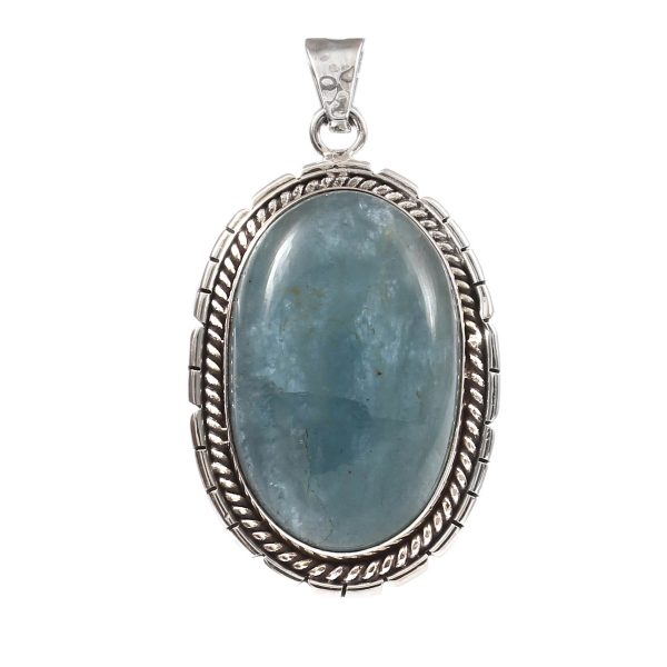 Aquamarine 1.75" 925 Sterling Silver Pendant (RS54-210)