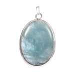 Aquamarine 1.75" 925 Sterling Silver Pendant (RS54-205)