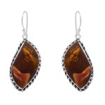 Cappuccino Jasper 1.5" 925 Sterling Silver Earring (REXT60-30)