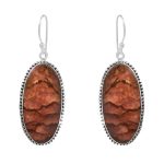 Cappuccino Jasper 2" 925 Sterling Silver Earring (REXT60-32)