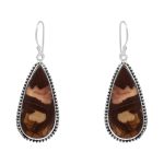Cappuccino Jasper 2" 925 Sterling Silver Earring (REXT60-18)