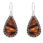 Cappuccino Jasper 1.6" 925 Sterling Silver Earring (REXT60-20)