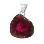 Watermelon Tourmaline 1.25" 925 Sterling Silver Pendant (RS114-177)