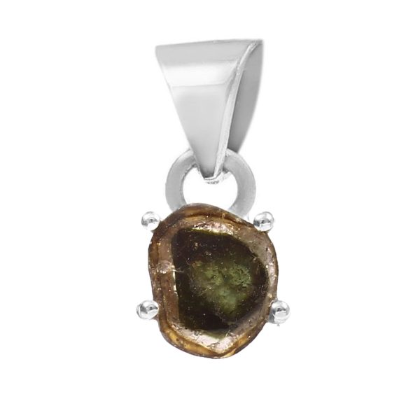 Watermelon Tourmaline 0.6" 925 Sterling Silver Pendant (RS114-199)