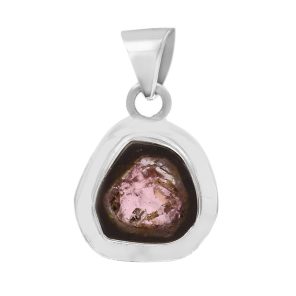 Watermelon Tourmaline 1.25" 925 Sterling Silver Pendant (RS114-210)