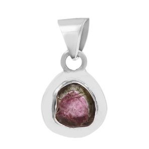 Watermelon Tourmaline 1" 925 Sterling Silver Pendant (RS114-212)