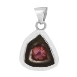 Watermelon Tourmaline 1.5" 925 Sterling Silver Pendant (RS114-226)