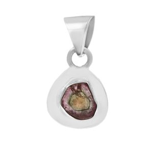 Watermelon Tourmaline 1" 925 Sterling Silver Pendant (RS114-218)