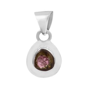 Watermelon Tourmaline 1" 925 Sterling Silver Pendant (RS114-219)