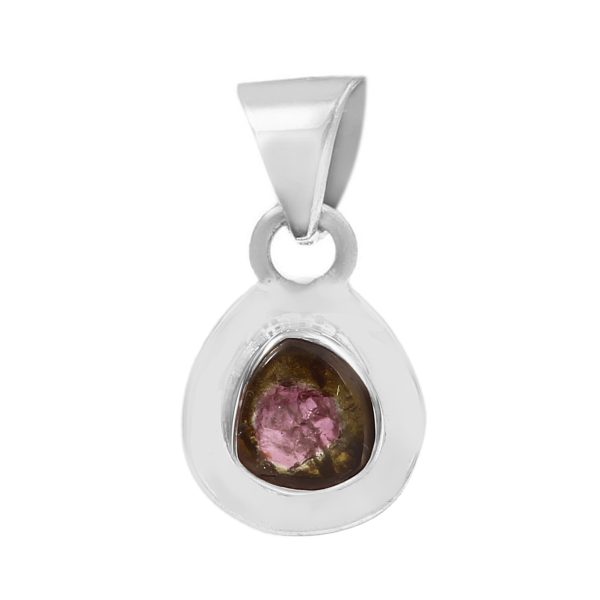 Watermelon Tourmaline 1" 925 Sterling Silver Pendant (RS114-219)