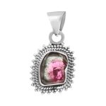 Watermelon Tourmaline 1" 925 Sterling Silver Pendant (RS114-233)