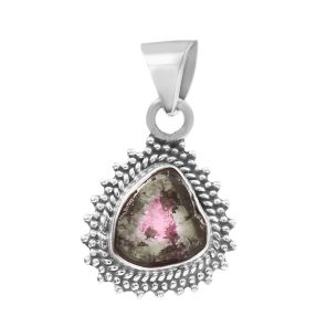 Watermelon Tourmaline 1" 925 Sterling Silver Pendant (RS114-261)