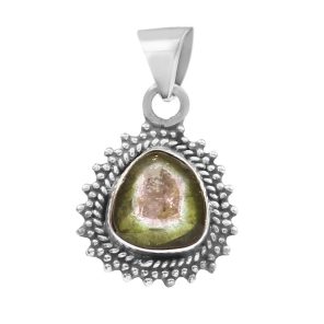 Watermelon Tourmaline 1" 925 Sterling Silver Pendant (RS114-242)