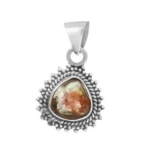 Watermelon Tourmaline 0.8" 925 Sterling Silver Pendant (RS114-252)