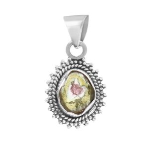 Watermelon Tourmaline 1" 925 Sterling Silver Pendant (RS114-254)