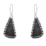 Moss Agate 1.5â€³ 925 Sterling Silver Earring (REXT72-60)