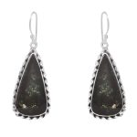Moss Agate 1.5â€³ 925 Sterling Silver Earring (REXT72-68)