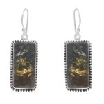 Moss Agate 1.75â€³ 925 Sterling Silver Earring (REXT72-79)