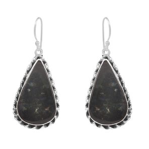 Moss Agate 1.5â€³ 925 Sterling Silver Earring (REXT72-81)