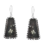 Moss Agate 1.75â€³ 925 Sterling Silver Earring (REXT72-83)