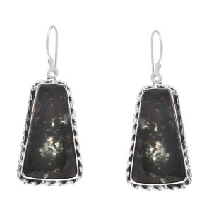 Moss Agate 1.75â€³ 925 Sterling Silver Earring (REXT72-83)