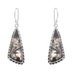 Moss Agate 1.75â€³ 925 Sterling Silver Earring (REXT72-85)
