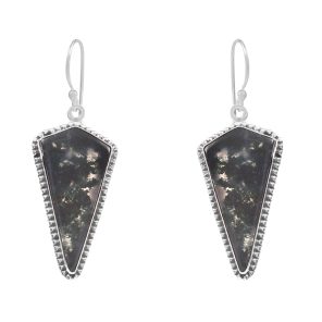 Moss Agate 1.75â€³ 925 Sterling Silver Earring (REXT72-88)