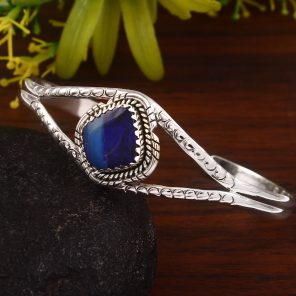 Australian Opal 925 Sterling Silver Cuff Bangle (RS53-7)