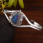 Australian Opal 925 Sterling Silver Cuff Bangle (RS53-8)